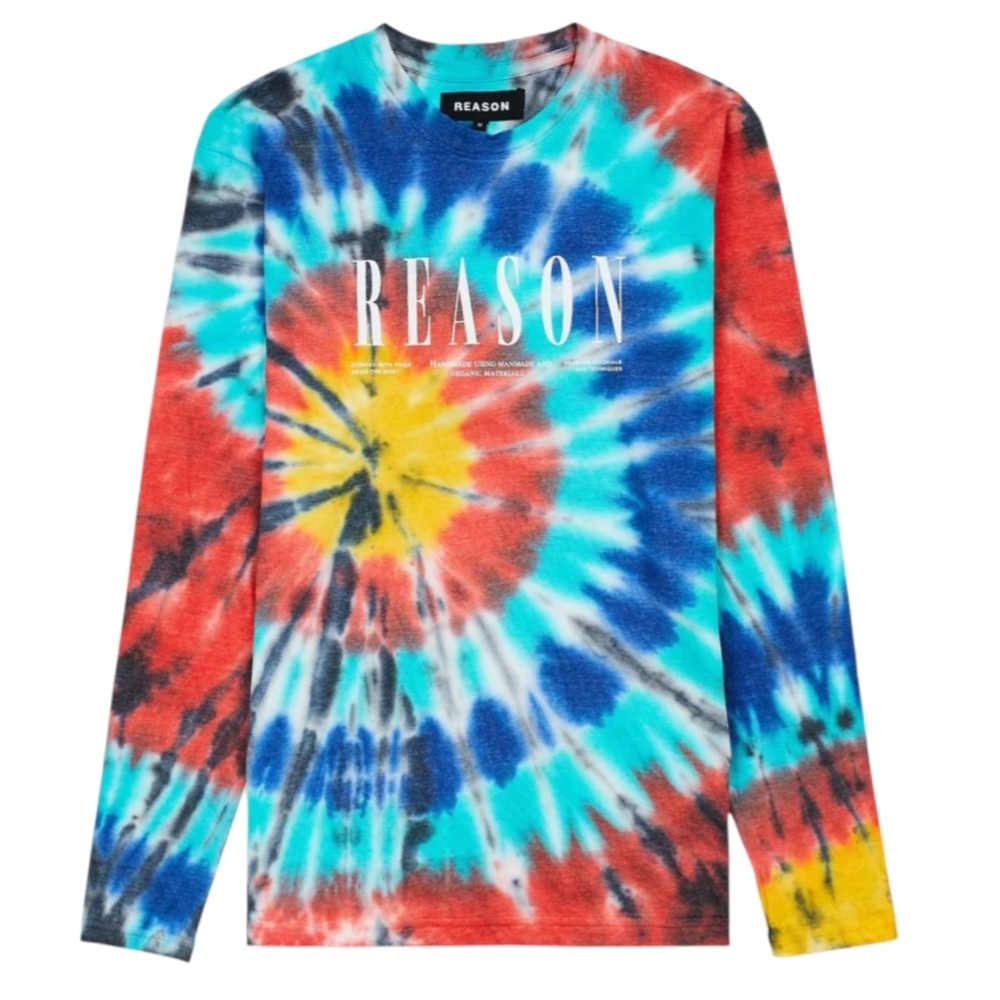 Reason Clothing Freedom Tie Dye Long Sleeve Logo Tee New With Tags